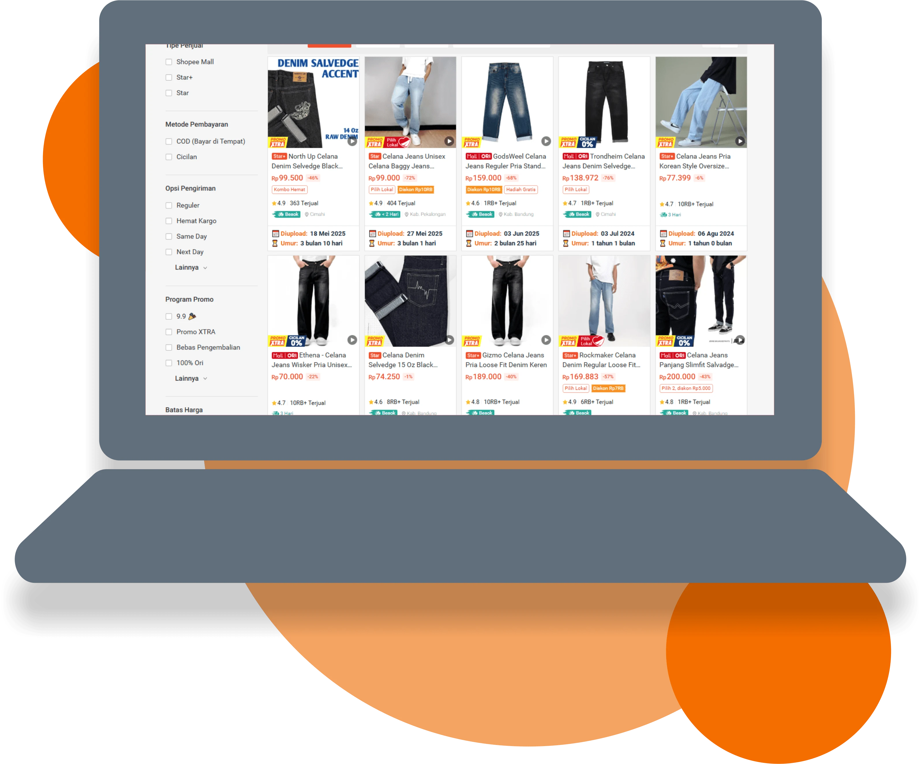Tampilan antarmuka utama ekstensi SHOPER di Shopee