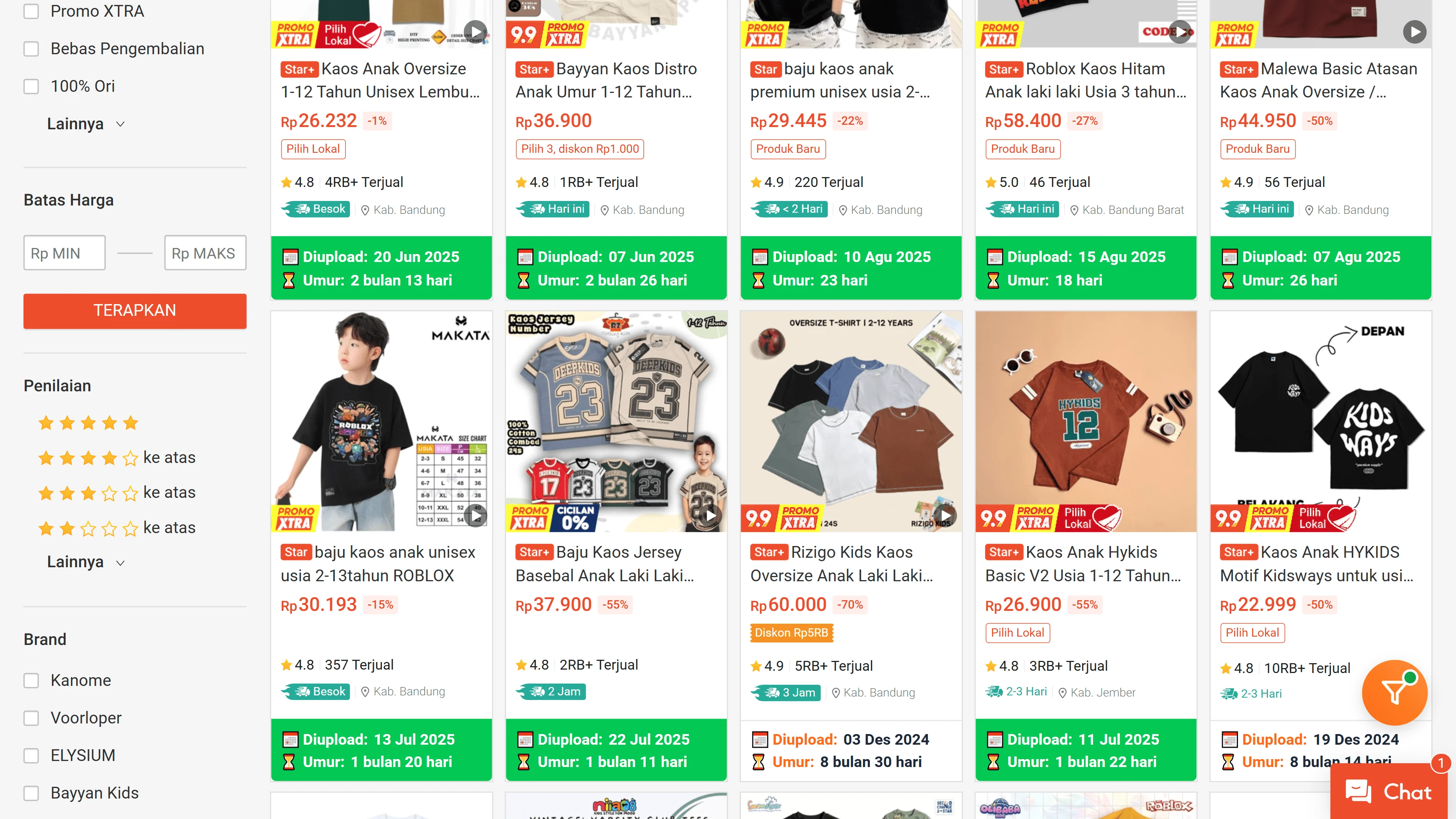 Fitur SHOPER untuk analisa berdasarkan highlight produk sesuai kriteria yang di set di halaman pencarian shopee 